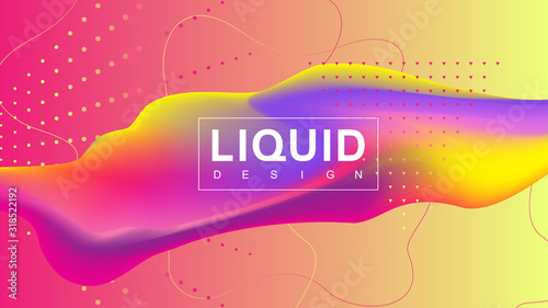 3d geometric abstract background with iridescent holographic liquid wavy gradient flowing dynamic shapes. Modern trendy background for your presentation banner design vector template