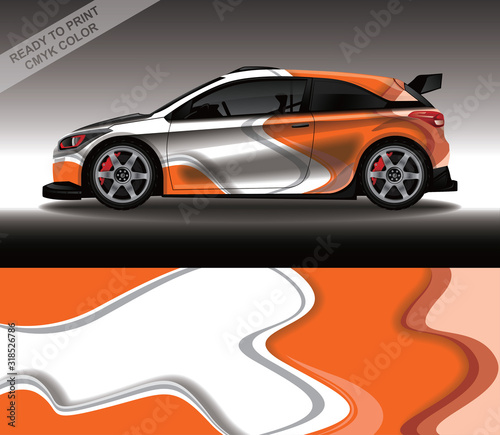 Car wrap decal design vector  custom livery race rally car vehicle sticker and tinting.