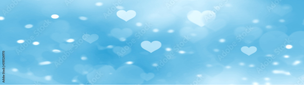 Abstract pastel background with heart glittering light bokeh concept for valentines day Love day Banners for websites Computer screen And beautiful design