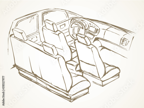 Interior of the car. Vector drawing