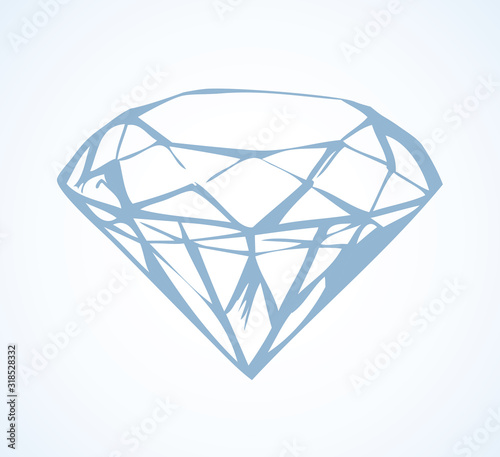 Diamond. Vector sketch