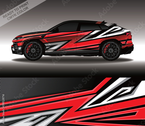 Car wrap decal design vector  custom livery race rally car vehicle sticker and tinting.