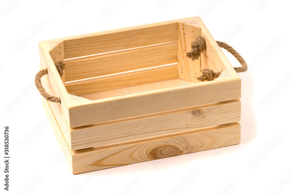 Empty Wooden Crate Isolated On White. Empty Wooden Crate Isolated On White.