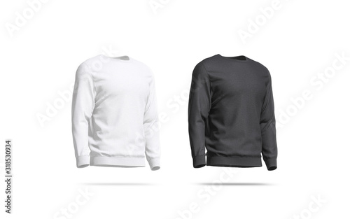 Blank black and white sweatshirt mockup  right side view