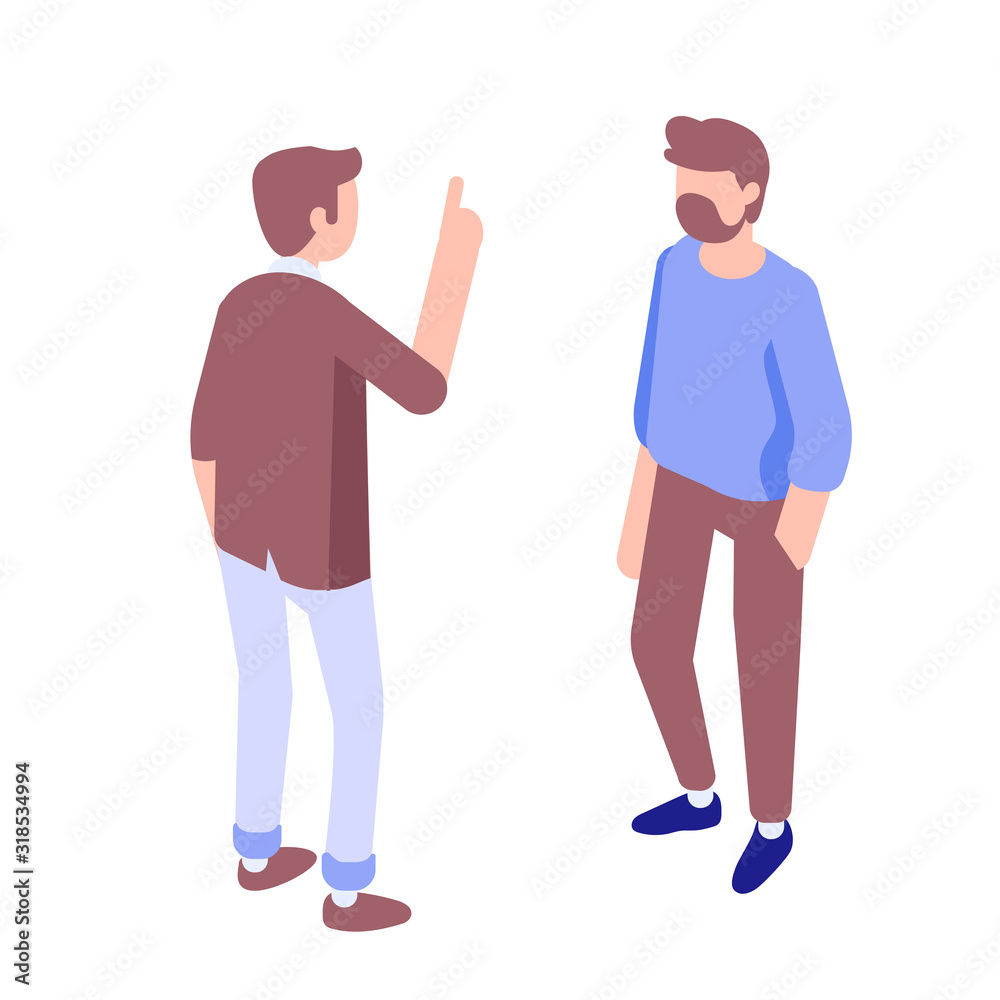 Isometric vector people talking