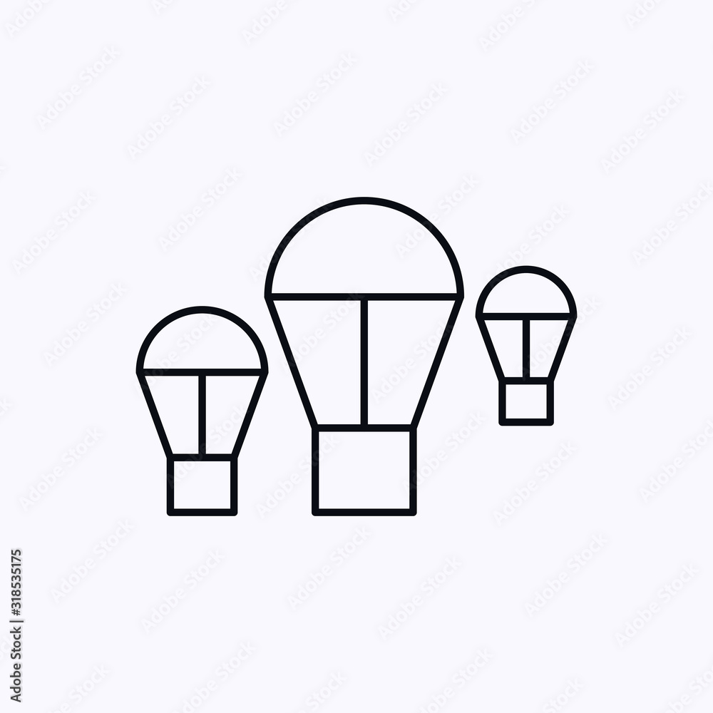 Air baloon icons isolated on white background Air baloon icons isolated on white background