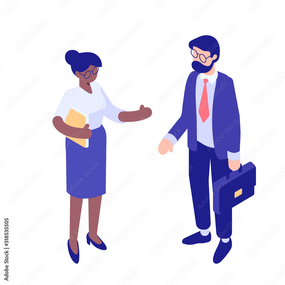 Isometric vector business people