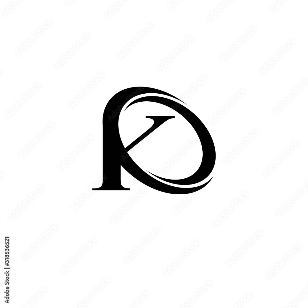 Letter K Circular Black Color Creative Abstract Business Logo