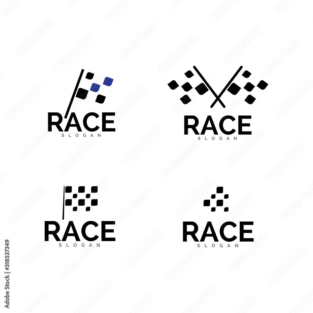 Race flag icon, simple design illustration vector Race flag icon, simple design illustration vector
