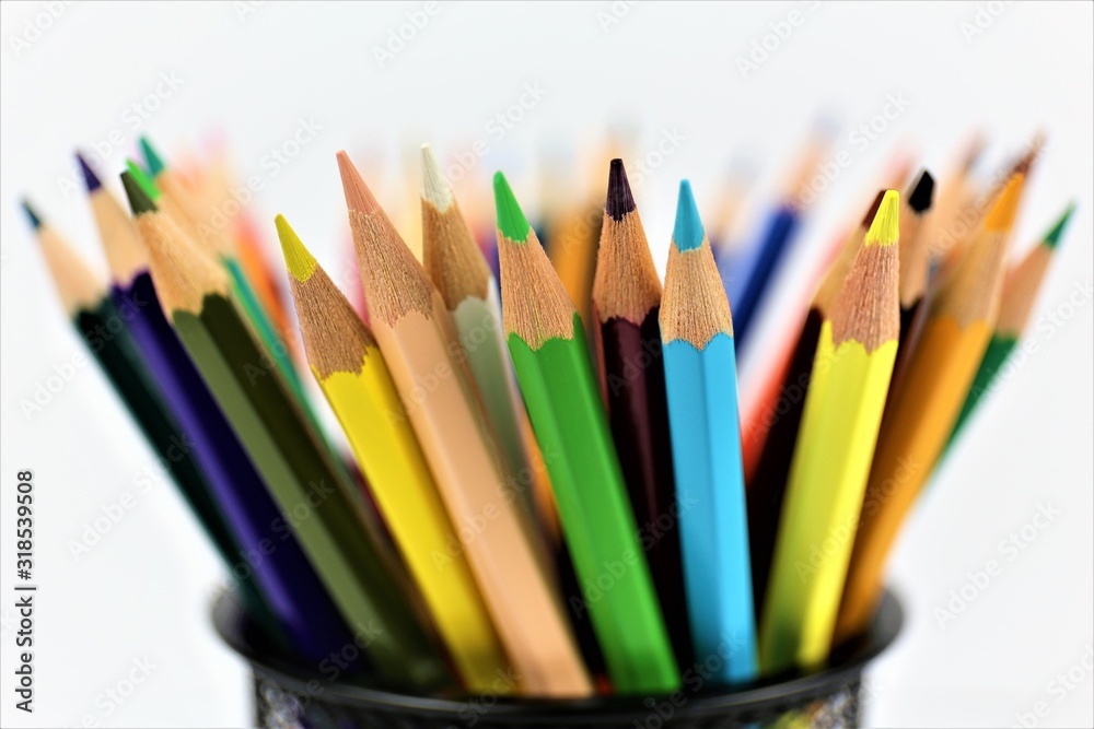 color pencils isolated on white background color pencils isolated on white background