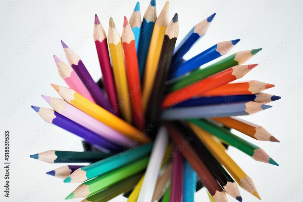 Fototapeta premium color pencils isolated on white background