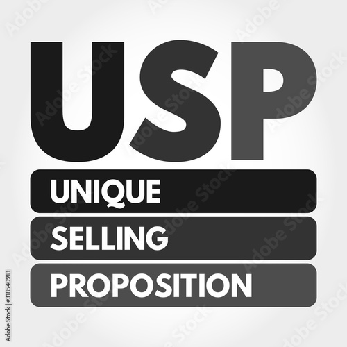 USP - Unique Selling Proposition acronym, business concept background