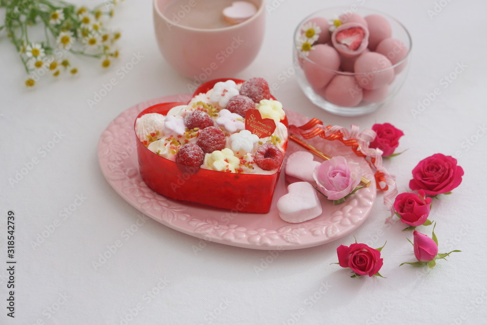 バレンタイン～お花畑のケーキ