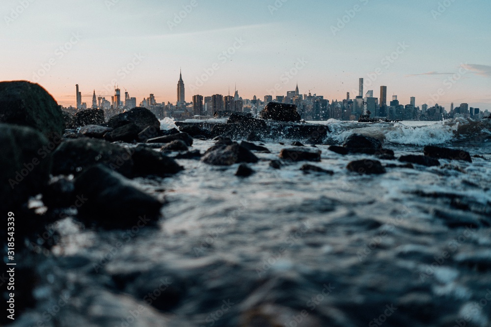 New York cost panorama view