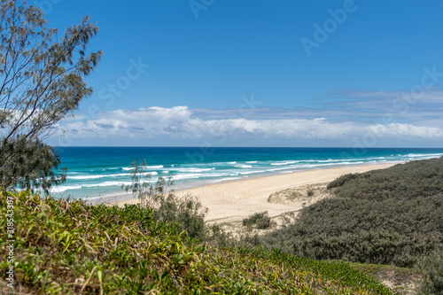 Seventy-Five Mile Beach on Fraser Island  Queensland  Australia  seen from Indian Head headland which marks both the most easterly point on the island and the northern end of 75 Mile Beach.