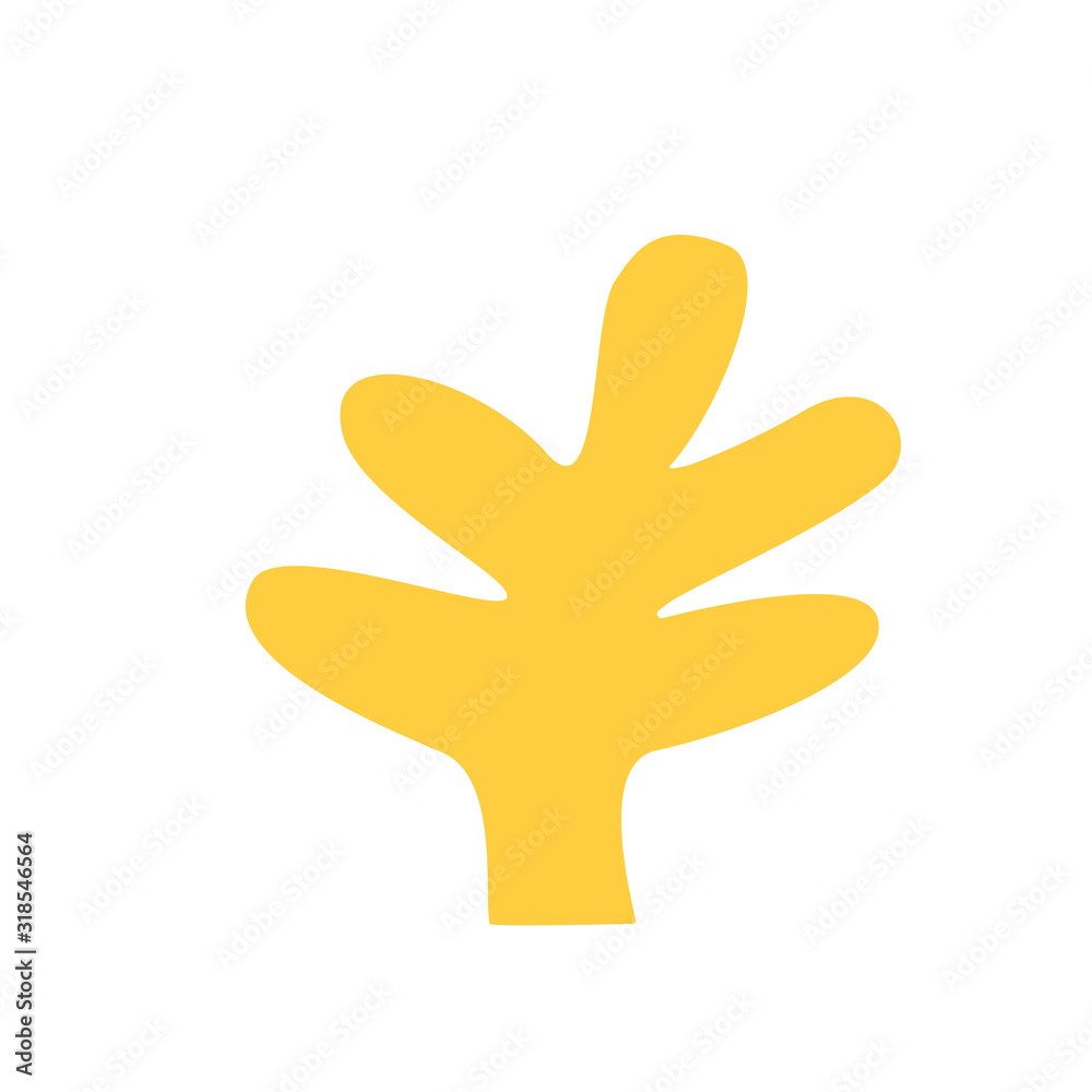 Yellow leaf in flat style isolated on white background. Yellow leaf in flat style isolated on white background.