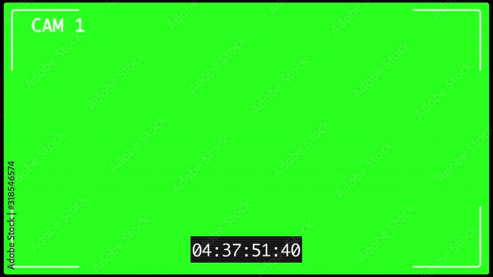 CCTV Cam 1 main monitor display with scan lines on green screen