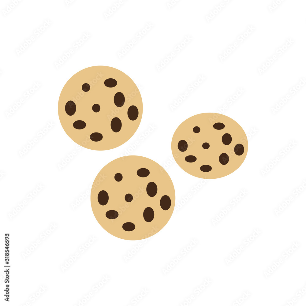 Cookies in flat style. Homemade biscuits isolated on white background. Cookies in flat style. Homemade biscuits isolated on white background.
