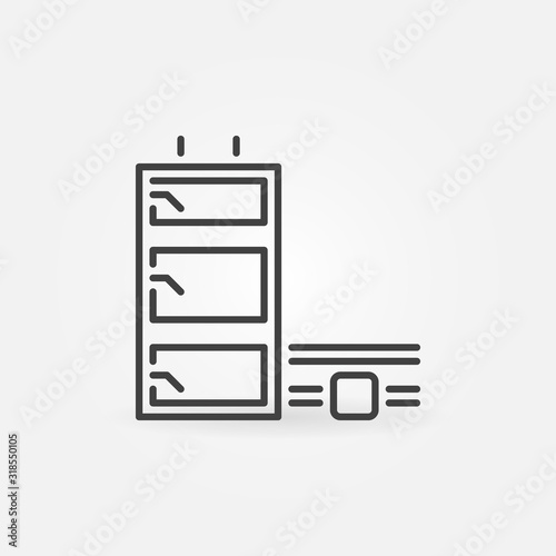 Solid Fuel Boiler vector concept outline icon or design element