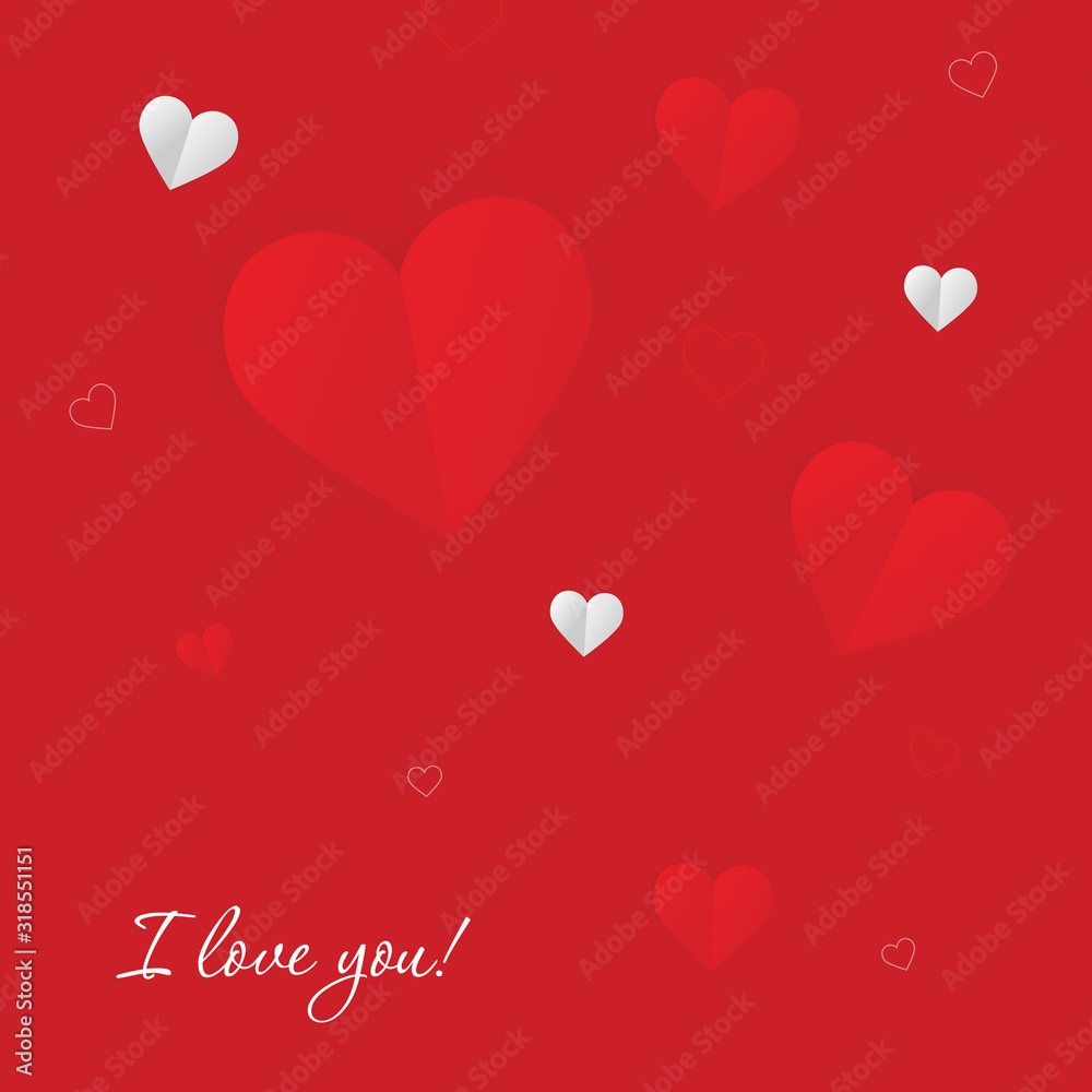 Valentines day. Card with love. Vector background