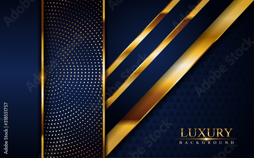 Luxury navy blue background with golden lines,