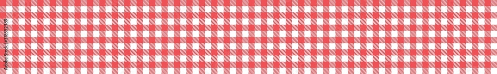 Sehr breiter rot weißer Banner als Hintergrund mit Tischdeckenmuster Sehr breiter rot weißer Banner als Hintergrund mit Tischdeckenmuster