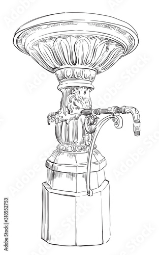 Vector street drinking fountain
