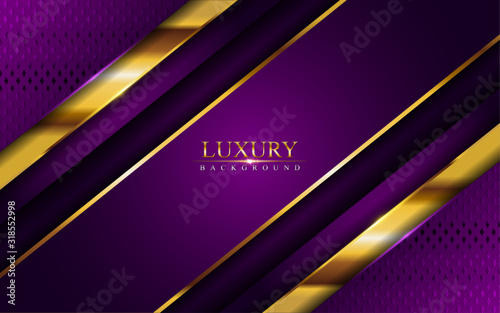 Luxury dark purple background combine with glowing golden lines.