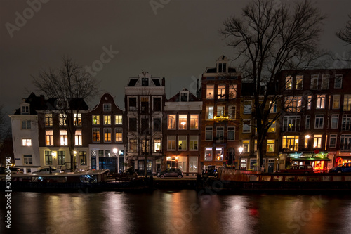 City scenic from Amsterdam in the Netherlands at night © Nataraj