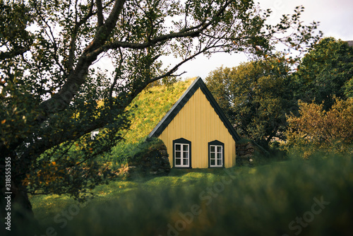 Turf Church in icelandic village of Hof, Iceland