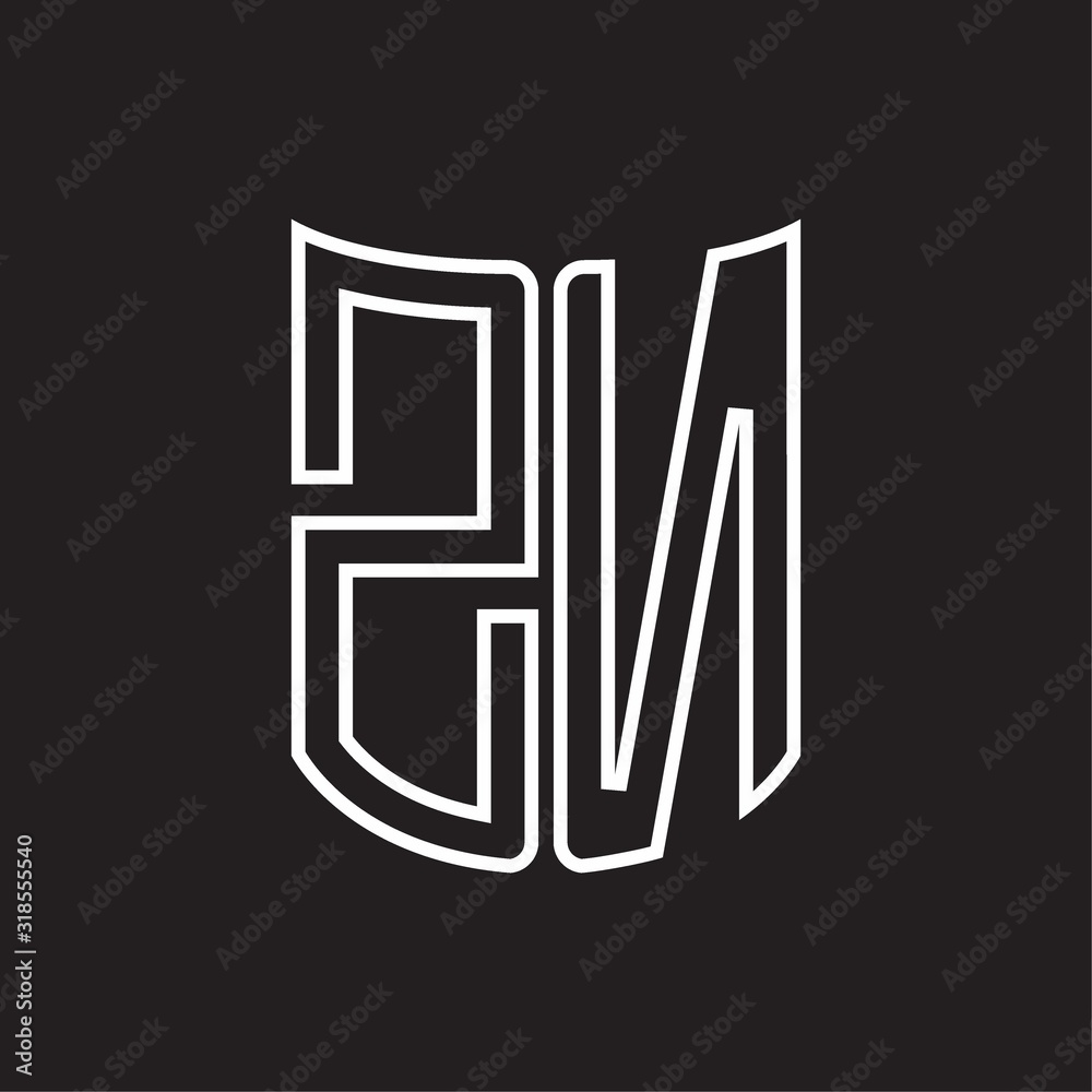 ZN Logo monogram with ribbon style outline design template ZN Logo monogram with ribbon style outline design template