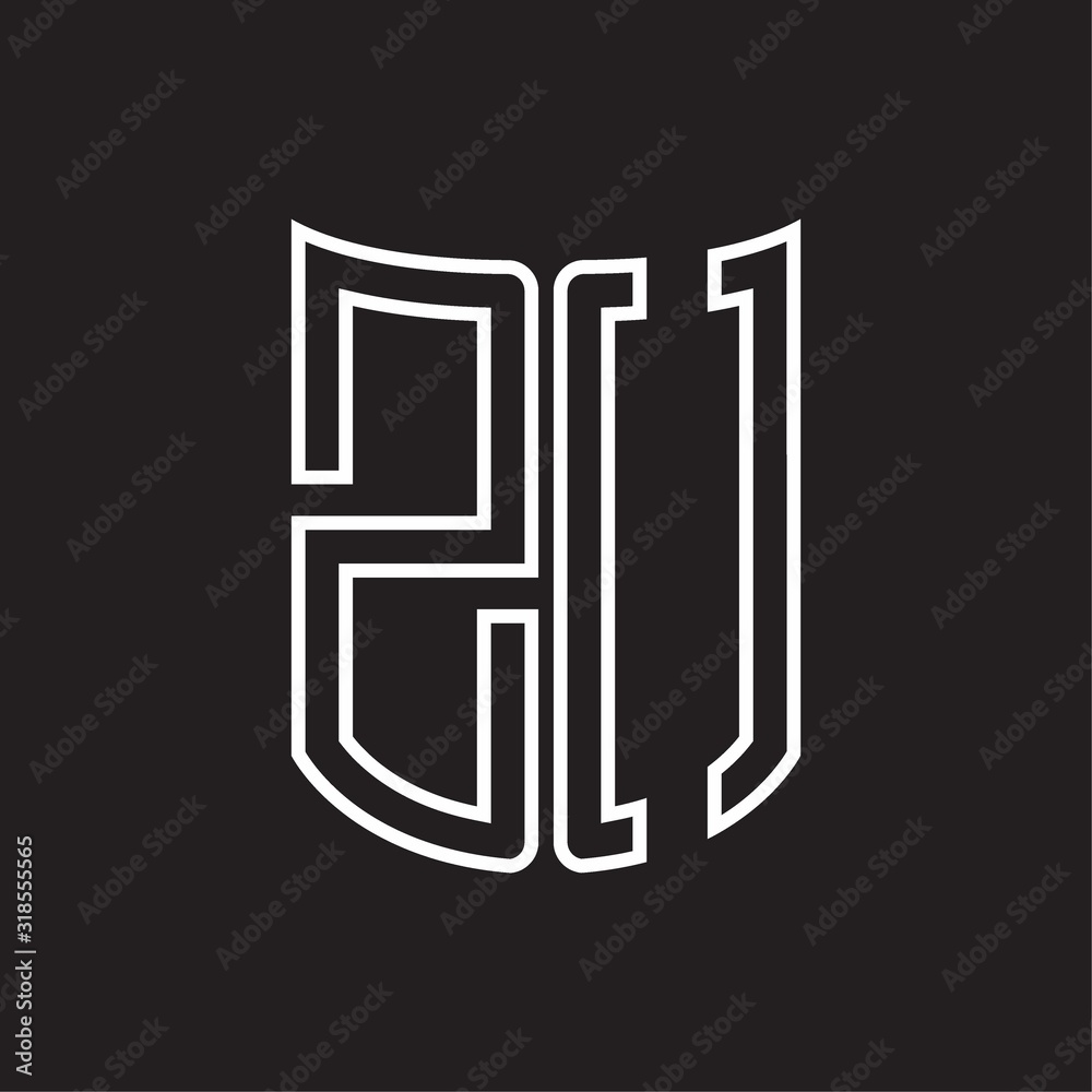 ZO Logo monogram with ribbon style outline design template ZO Logo monogram with ribbon style outline design template