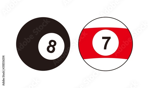 billiard ball,Sports balls minimal flat line icon