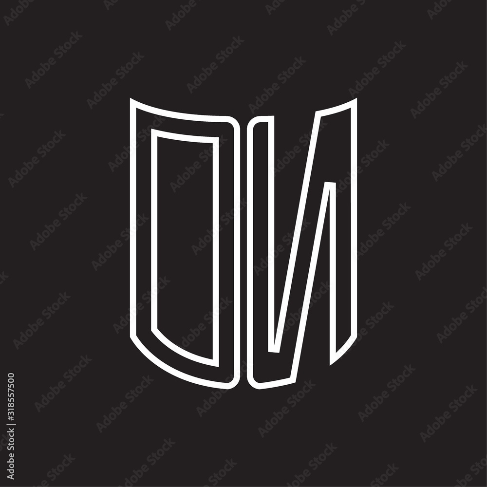DN Logo monogram with ribbon style outline design template DN Logo monogram with ribbon style outline design template