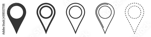 Set of location icons in flat style. Vector icons.