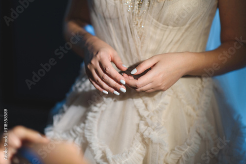 white nails of bride
