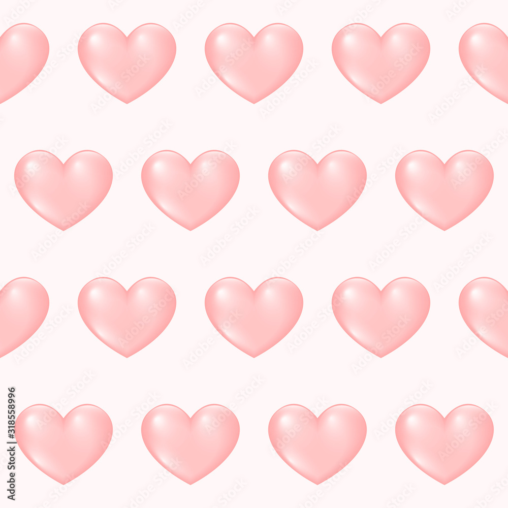 Gradient colored heart seamless pattern  background. Abstract heart swatch for design valentine's day card, wedding invitation, birthday party, romantic shop sale etc. 