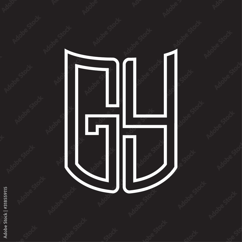 GY Logo monogram with ribbon style outline design template GY Logo monogram with ribbon style outline design template