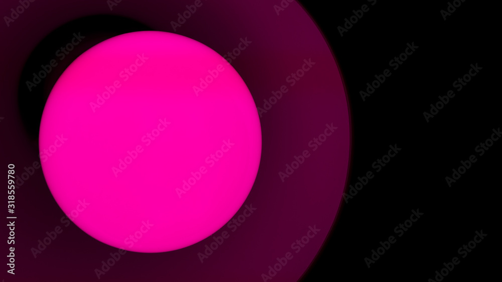 Obraz premium Close-up of a lamp with lilac light on a black background.