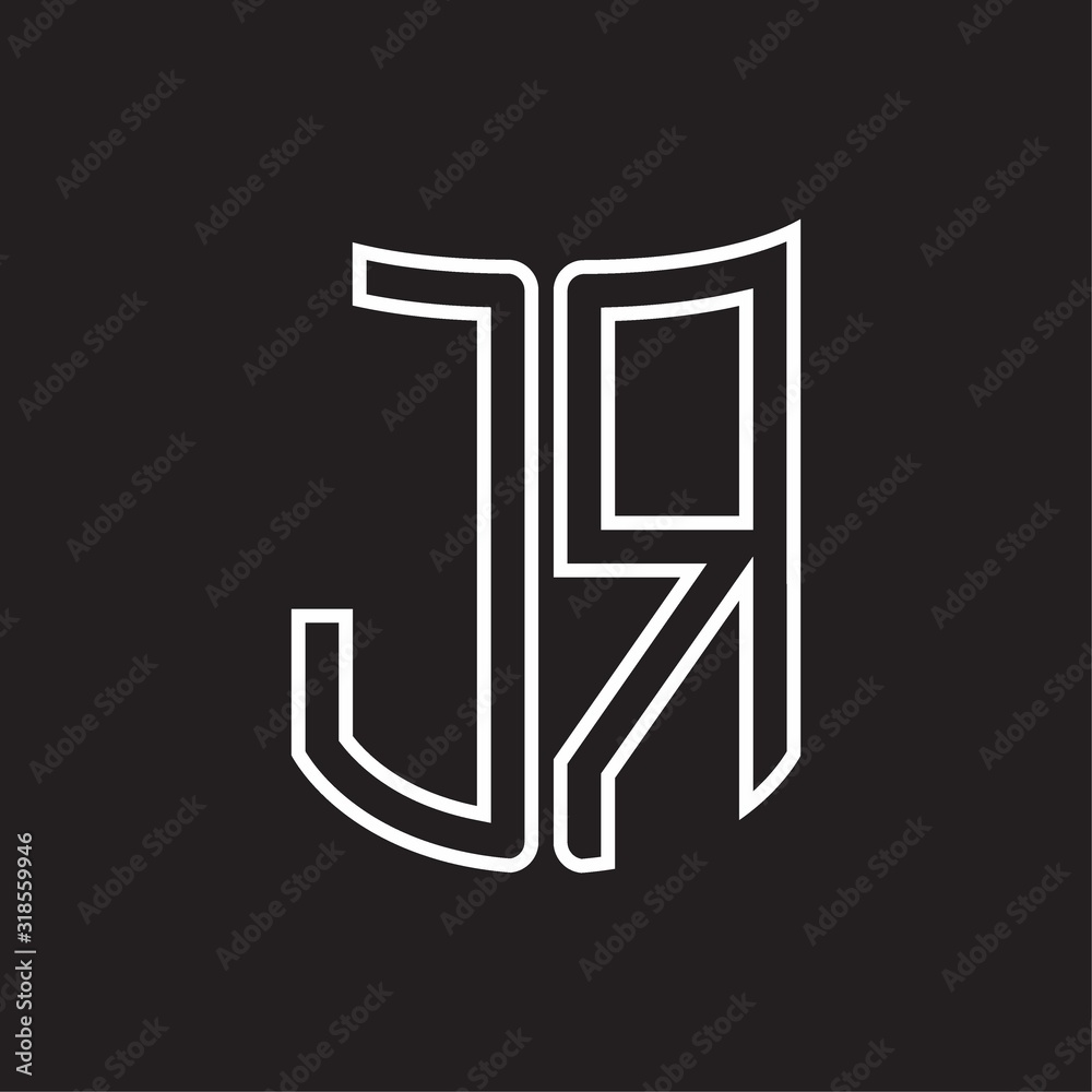 JR Logo monogram with ribbon style outline design template JR Logo monogram with ribbon style outline design template