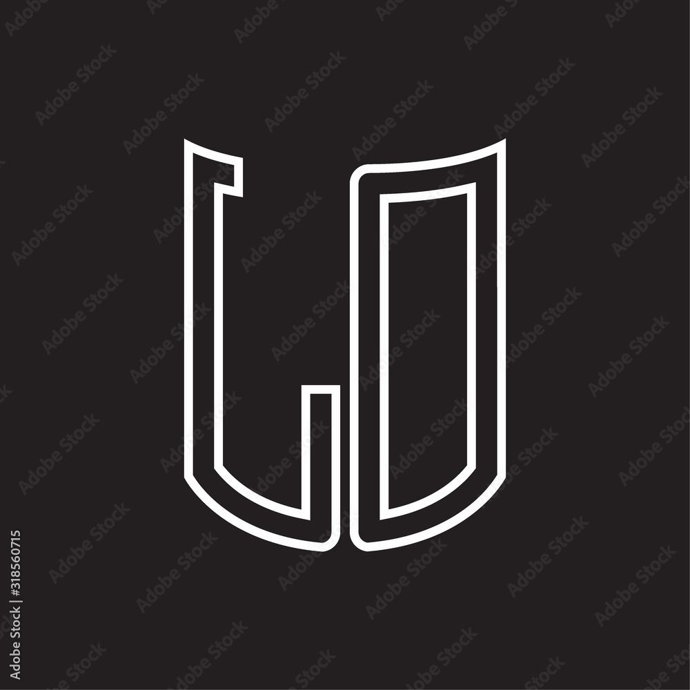 LD Logo monogram with ribbon style outline design template LD Logo monogram with ribbon style outline design template