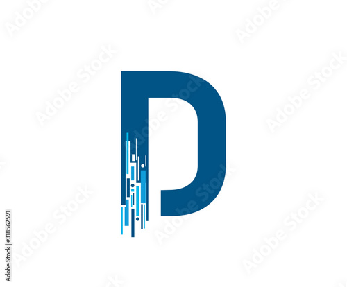 Letter D Digital Network , Technology and digital abstract line D network circuit vector logo. .