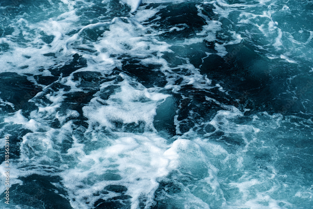 blue water splashing waves