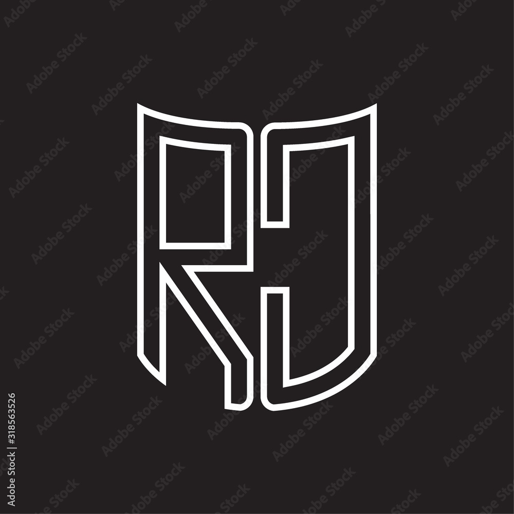 RC Logo monogram with ribbon style outline design template RC Logo monogram with ribbon style outline design template