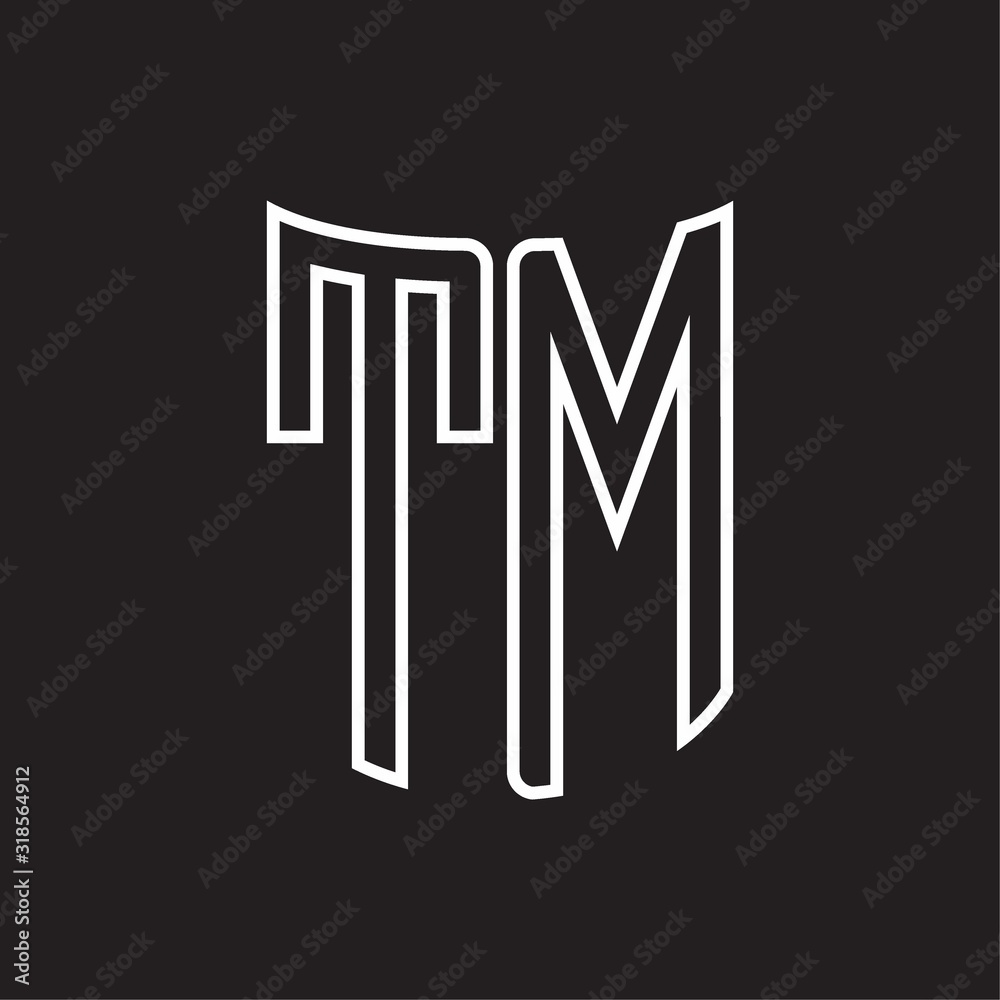 Obraz premium TM Logo monogram with ribbon style outline design template