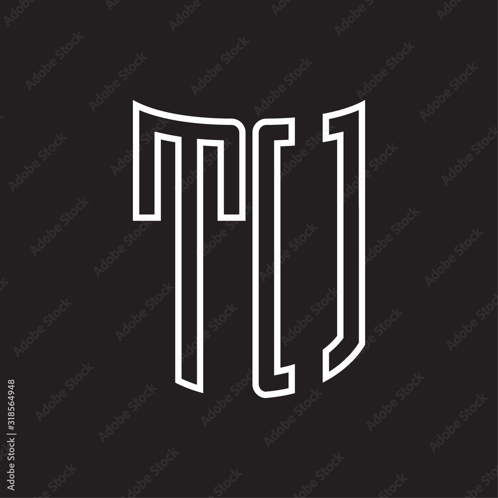 TO Logo monogram with ribbon style outline design template TO Logo monogram with ribbon style outline design template