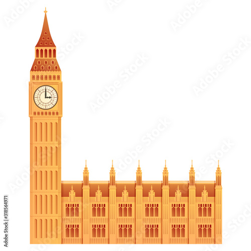 big ben landmark uk icon, vector illustration