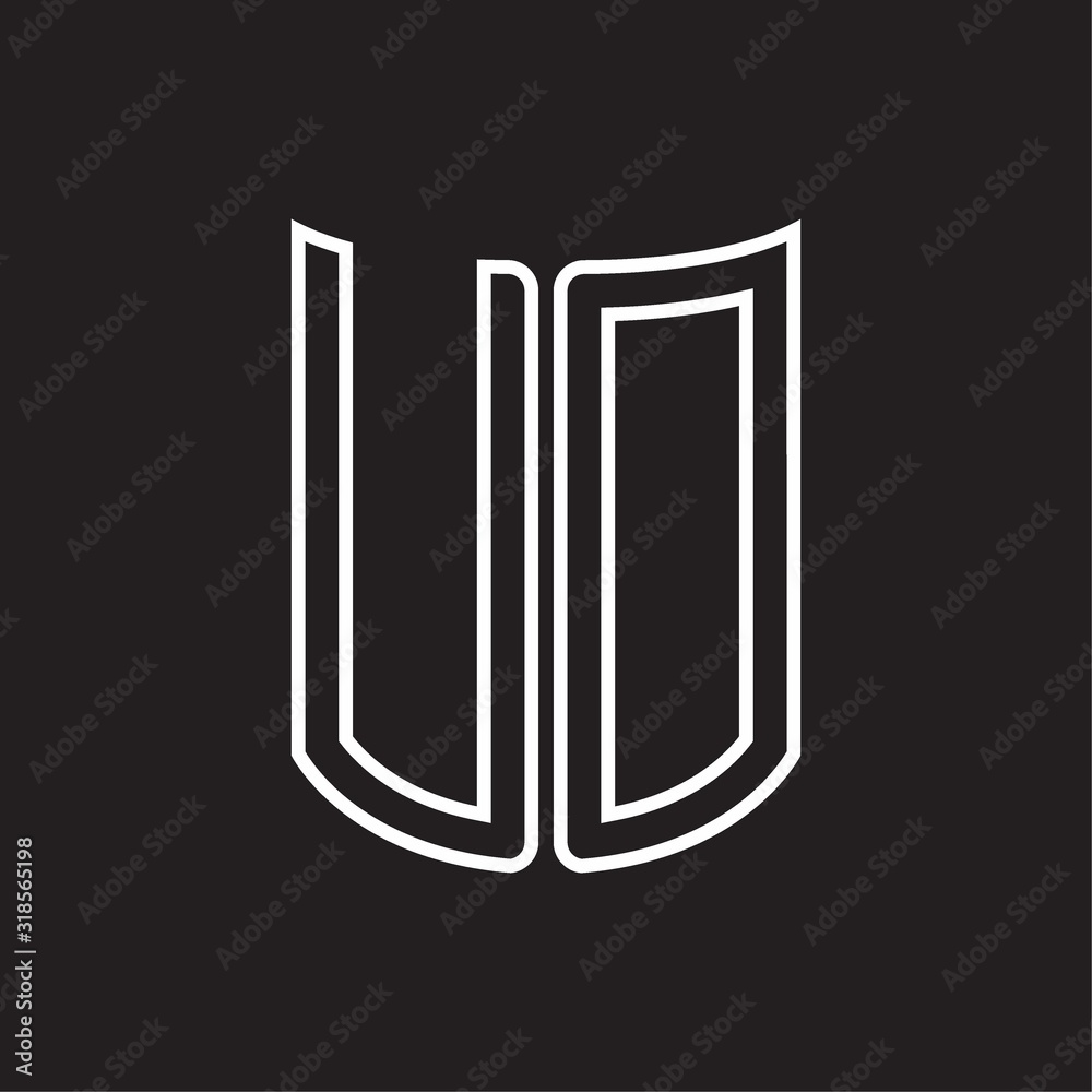 UD Logo monogram with ribbon style outline design template UD Logo monogram with ribbon style outline design template