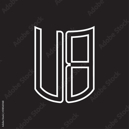 UB Logo monogram with ribbon style outline design template