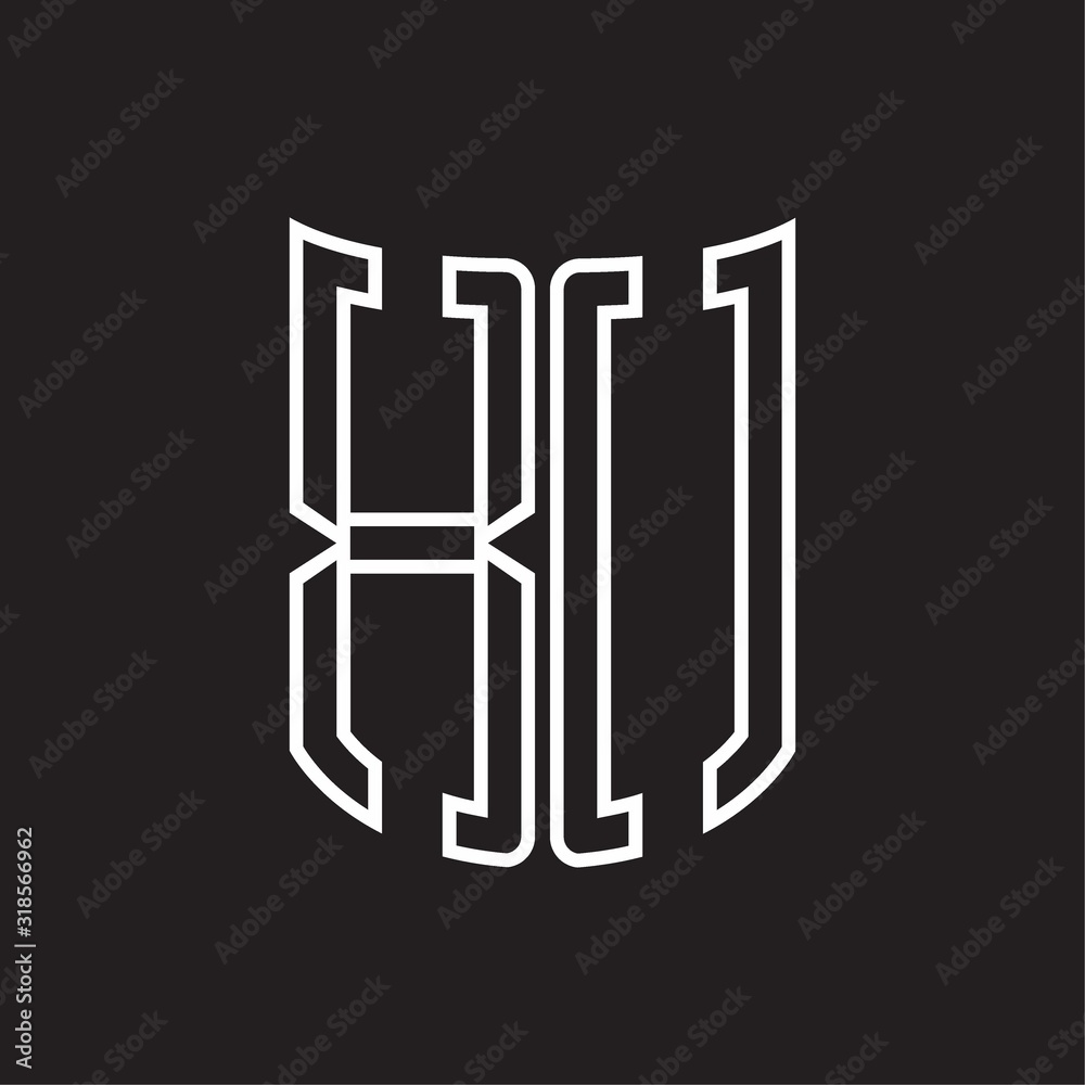 XO Logo monogram with ribbon style outline design template XO Logo monogram with ribbon style outline design template